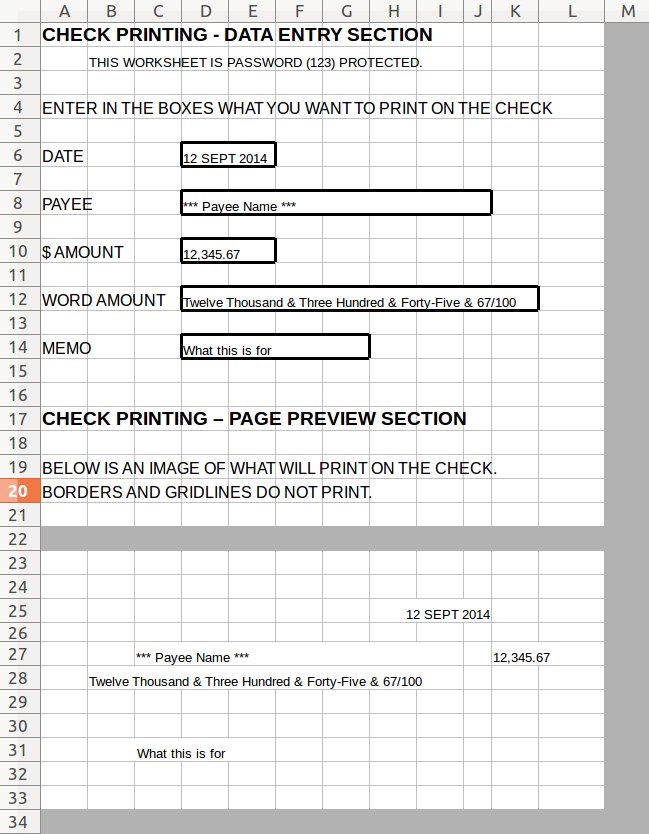 Microsoft Word Check Printing Template